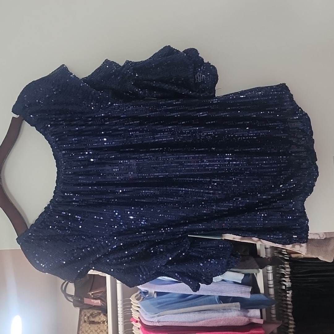 Off The Shoulder Sequence Blouse